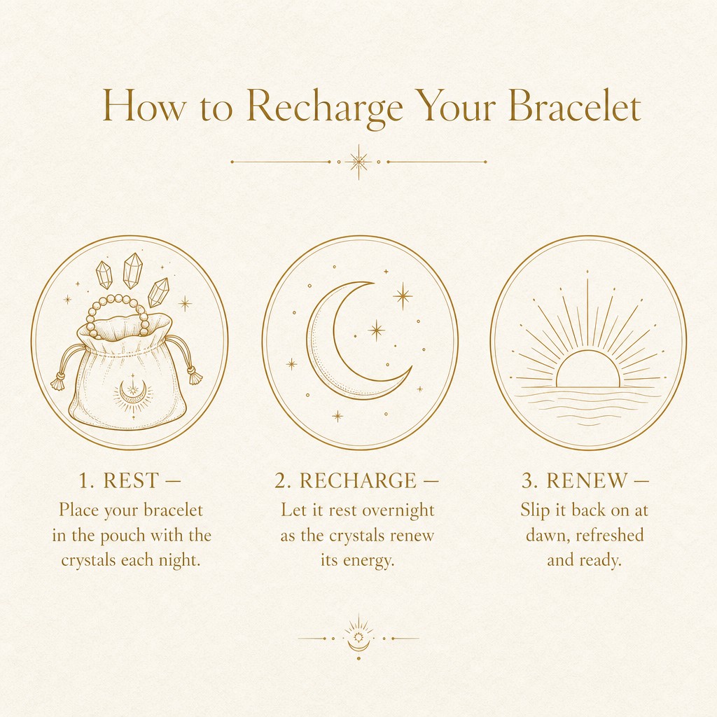 How to Recharge Your Bracelet — Rest, Recharge, Renew ritual steps